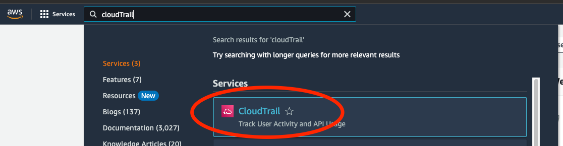 CloudTrail Console