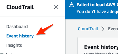 CloudTrail Event History